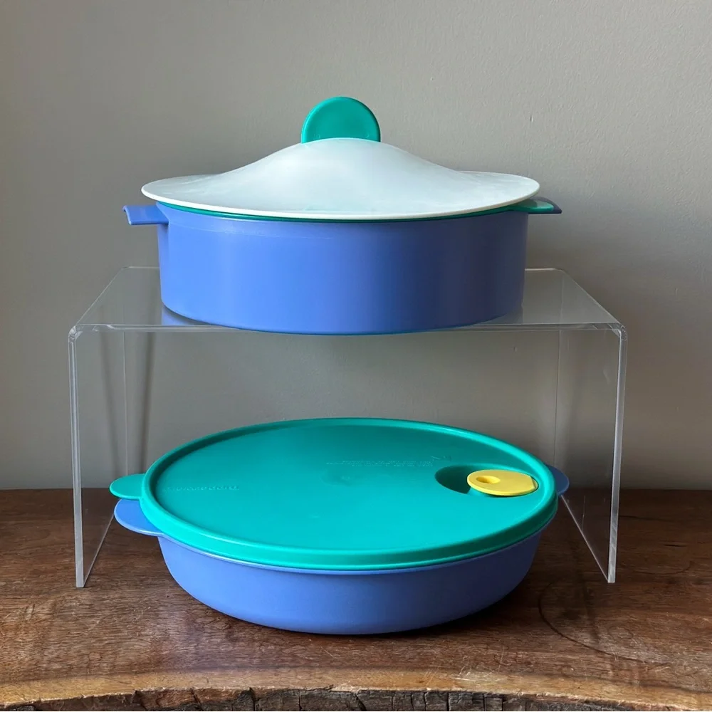 Vintage Tupperware Microsteamer 3 Piece Steamer Rice Cooker Memphis Design Style